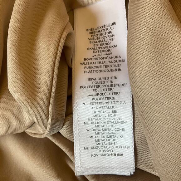 Adrianna Papell Metallic Short Sleeve Evening Gown Gold Size 8 V-Neck Formal - Picture 10 of 12